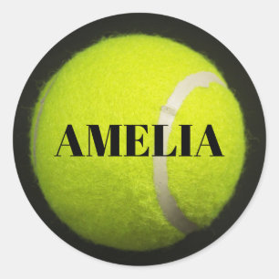 Tennis Ball Player Classic Round Sticker