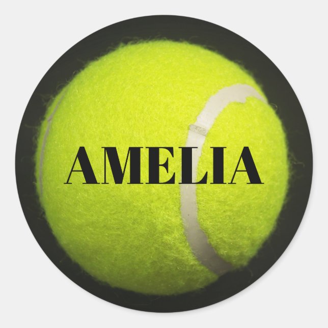 Tennis Ball Player Classic Round Sticker (Front)