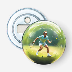 Tennis Ball Player On Court,   Bottle Opener