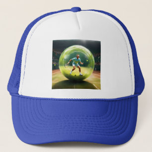 Tennis Ball Player On Court,   Trucker Hat