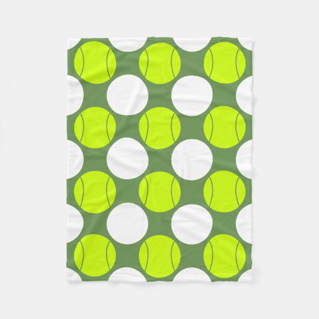 Tennis Ball Polka Dot Pattern Fleece Blanket (Front)