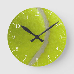 Tennis Ball Print Pattern Background Round Clock
