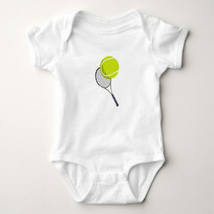Tennis Ball & Racket Racquet   Baby Bodysuit