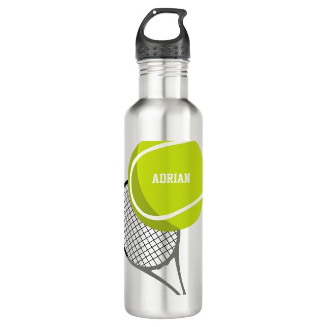 Tennis Ball & Racket Racquet Personalised  710 Ml Water Bottle (Front)