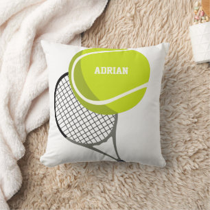 Tennis Ball & Racket Racquet Personalised  Cushion