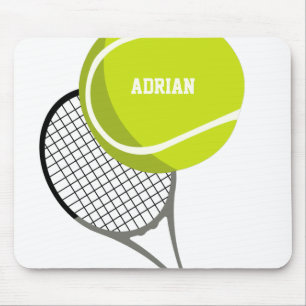 Tennis Ball & Racket Racquet Personalized Mouse Mat