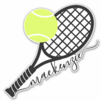 Tennis Ball Racket Script Monogram Contour