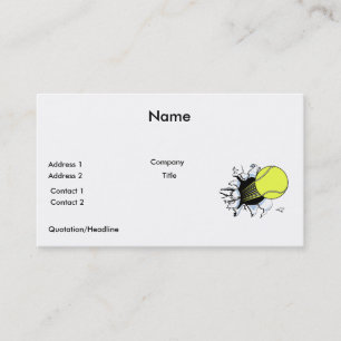 tennis ball ripping through business card