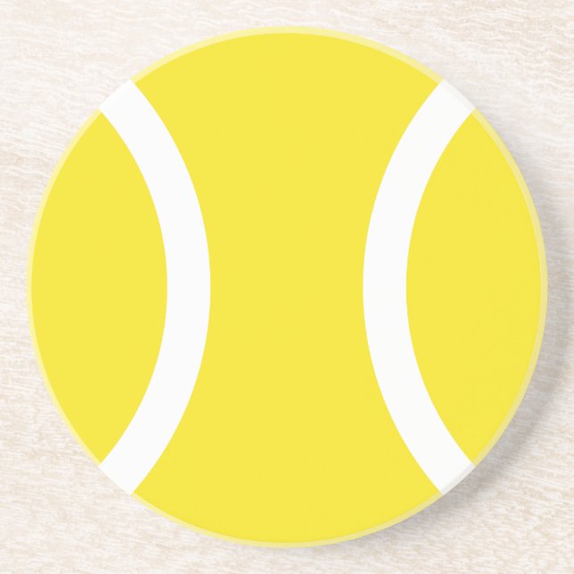 Tennis ball sandstone drink coaster (Front)