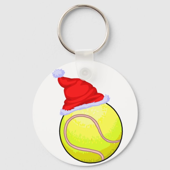 Tennis Ball (Santa Hat) Key Ring (Front)