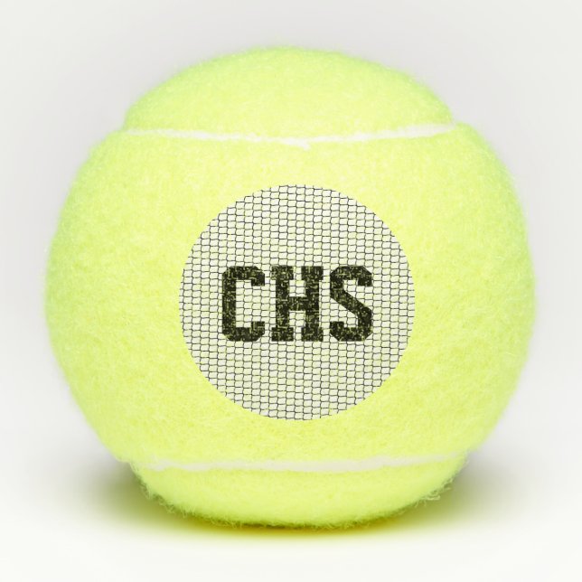 Tennis Ball School INITIALS Sports Net Black White (Front)