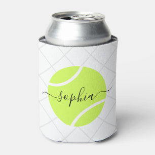 Tennis Ball Script Monogram Personalised Can Cooler