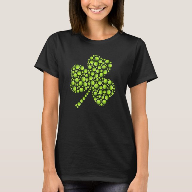 Tennis Ball Shamrock Leaf St Patrick's Day Men Boy T-Shirt (Front)