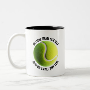 Tennis Ball & Small Text BLACK 11oz Custom Two-Tone Coffee Mug