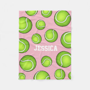 Tennis Ball Soft Pink Fleece Blanket