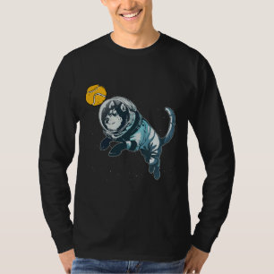 Tennis Ball Space Husky Wolf Space Blue Dog Astron T-Shirt