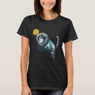 Tennis Ball Space Husky Wolf Space Blue Dog Astron T-Shirt