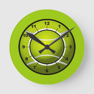 Tennis Ball Sport Peace Love Party Destiny Digital Round Clock
