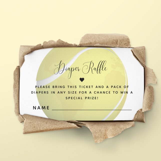 Tennis Ball Sport Theme Baby Shower Diaper Raffle Enclosure Card (Creator Uploaded)