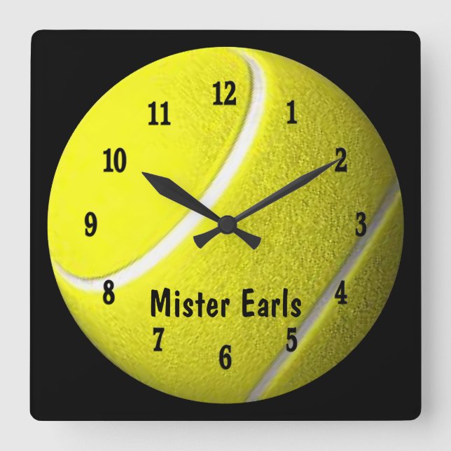 Tennis Ball Sport Wall Personalise Clock (Front)