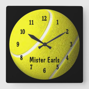 Tennis Ball Sport Wall Personalise Clock