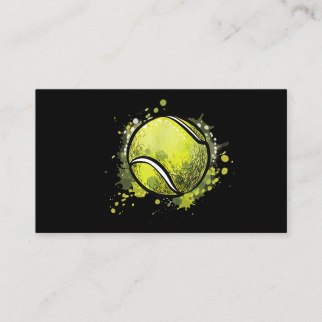 Tennis Ball Sports And Tennis Lover Christmas Business Card (Front)