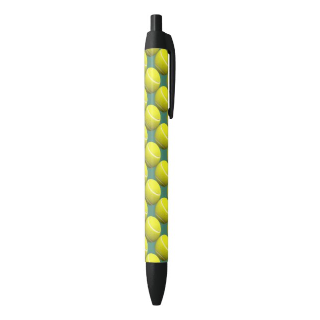 Tennis Ball Sports Theme Black Ink Pen (Bottom (Vertical))
