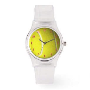 Tennis Ball Sports with Pink Numbers Watch