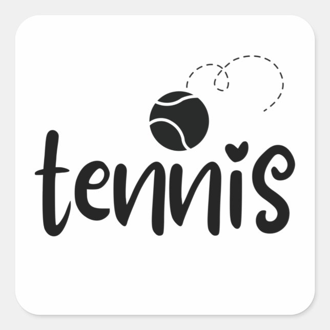Tennis ball. square sticker (Front)
