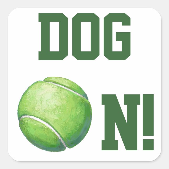 Tennis Ball Square Sticker (Front)