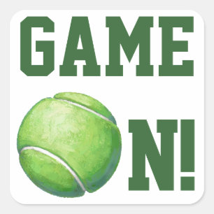 Tennis Ball Square Sticker