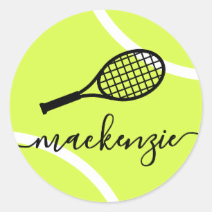 Tennis Ball Stickers Personalised Script Name