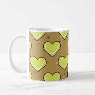 Tennis Ball Texture In Heart Shape - Pattern Coffee Mug