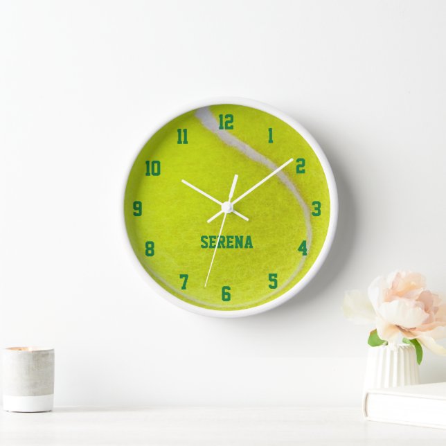 Tennis Ball Texture Personalised Wall Clock (Home)