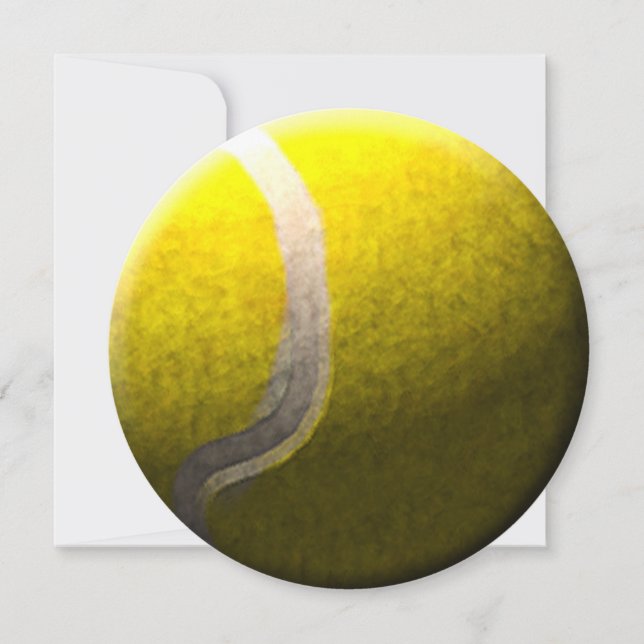 Tennis ball theme circle party invitations (Front)