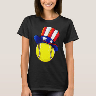 Tennis Ball Uncle Sam 4th Of July American Flag Pa T-Shirt