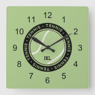 Tennis Ball Wall Clock Black Accents