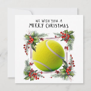 Tennis Ball with Christmas Frame Holiday Card