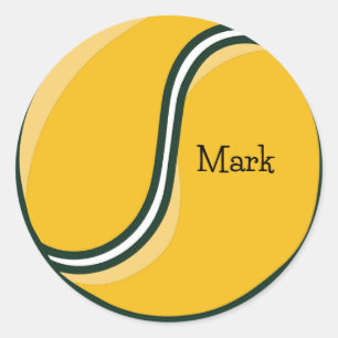 Tennis Ball with custom name Classic Round Sticker