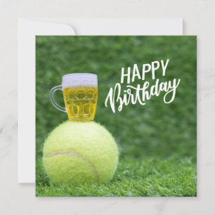 Tennis ball with Happy Birthday with love