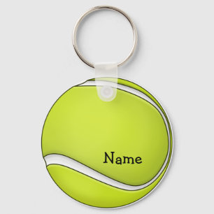 Tennis Ball with Name Key Ring
