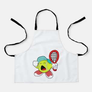 Tennis ball with Tennis racket Apron