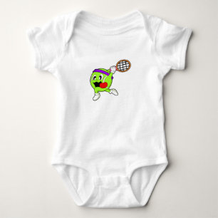 Tennis ball with Tennis racket Baby Bodysuit