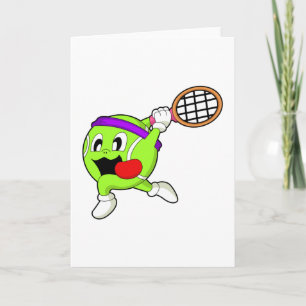 Tennis ball with Tennis racket Card