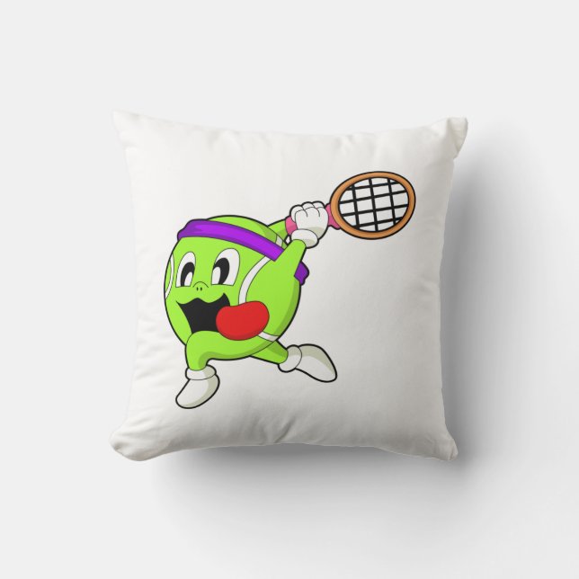 Tennis ball with Tennis racket Cushion (Front)