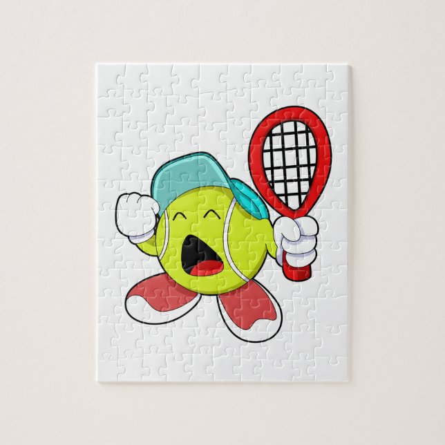 Tennis ball with Tennis racket Jigsaw Puzzle (Vertical)