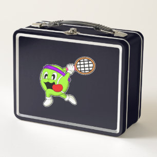 Tennis ball with Tennis racket Metal Lunch Box