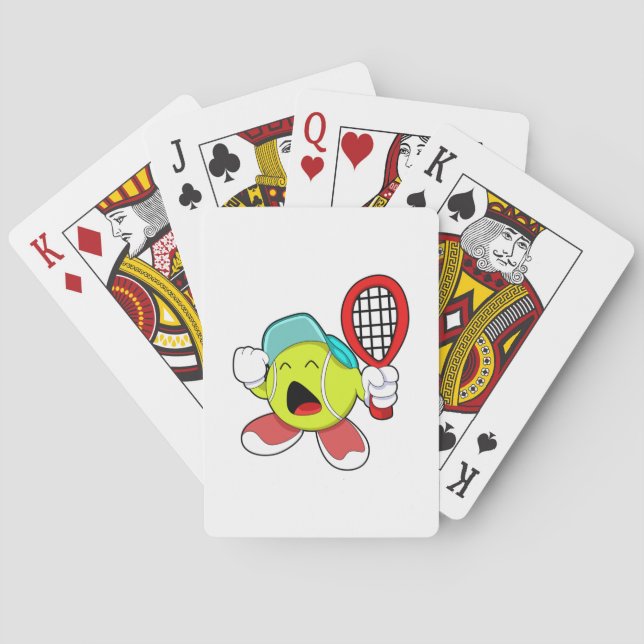 Tennis ball with Tennis racket Playing Cards (Back)