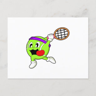 Tennis ball with Tennis racket Postcard