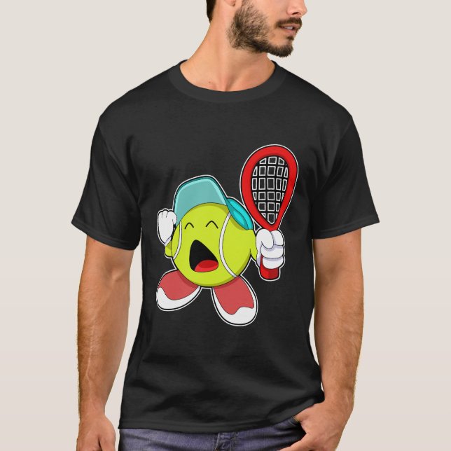 Tennis ball with Tennis racket T-Shirt (Front)